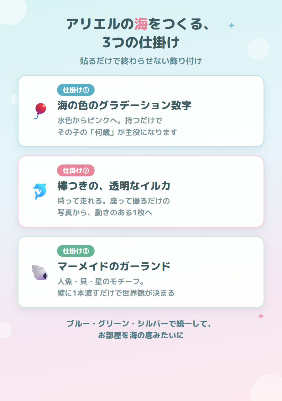アリエルの海をつくる3つの仕掛けの図解